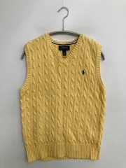 Polo Ralph Lauren ポロラルフローレン ベスト L/G (14-16) イエロー 無地 ワンポイント ブランドロゴ メンズ レディース
