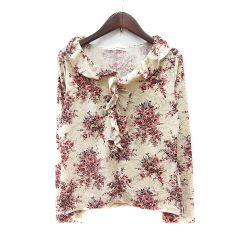 レストローズ】ラップスタイル トップス（M）カシュクール 花柄 フリル