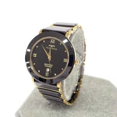 TECHNOS テクノス 腕時計 クォーツ  SS×セラミック/ T9120   ゴールドカラー×ブラック レディース / 240001203117のサムネイル