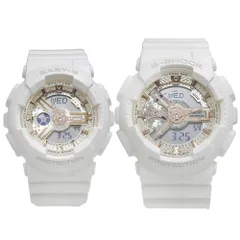 【CASIO】カシオ Gプレゼンツラバーズコレクション G-SHOCK/BABY-Gペア クリスマス限定 GA-110LM/BA-110LM 樹脂系×ステンレススチール 白 クオーツ アナデジ表示 ユニセックス 腕時計