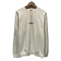 【中古】　MIKI HOUSE　スウェット　長袖　トレーナー　トップス　クルーネック　裏毛　ブランドロゴ　両面ワッペン　刺しゅう　クマ　ベア　日本製　古着　/1952