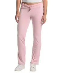 ジューシークチュール レディース ボトムス カジュアルパンツ Juicy Couture Rib Waist Velour Pants with Drawcord Whisper Pink ピンクのサムネイル