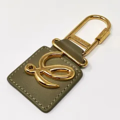 LOEWE ロエベ レザー シグネチャー チャーム ブラウン グリーン 中古品 付属品なし 管理番号 ARCAYKO1011のサムネイル