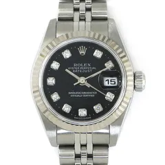 ロレックス Rolex 腕時計 デイトジャスト 79174G P番 2000年製 10ポイント ダイヤインデックス ブラック文字盤 フルーテッドベゼル ジュビリーブレス K18WG SS 自動巻き 【箱・保付き】 【中古】のサムネイル