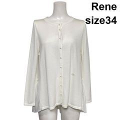 Reneルネ◇半袖ボレロカーディガン◇ホワイト白34◇スカラップ - メルカリ