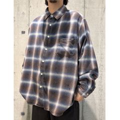 KAMIYA 25SS Bleached Check ShirtブリーチVintage加工Ombreオンブレ