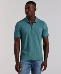 ペリーエリス メンズ トップス ポロシャツ Perry Ellis Mens QuarterZipolo Shirt Hydroのサムネイル