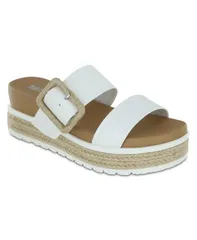 ミア レディース シューズ サンダル プラットフォーム MIA Womens Kenzy Platform Slide Sandals White ホワイトのサムネイル