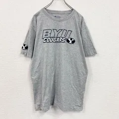 Champion　チャンピオン　半袖プリントTシャツ　英字プリント　カレッジプリント　刺繍ロゴ　現行　灰色　グレー　Lサイズ　古着【値引き交渉OK！】