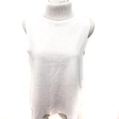 ザラ ZARA ニット カットソー タートルネック ノースリーブ M グレージュ /RT