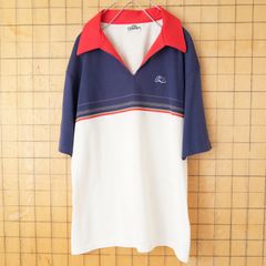 70s 80s USA製 CHAMPION SPARK PLUG ポロシャツ メンズL相当 ホワイト