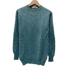 【中古】　INVERALLAN　セーター　長袖　ニット　トップス　Uネック　クルーネック　無地　混色　スコットランド製　古着　/1381のサムネイル