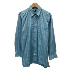 【中古】　im MIYAKE DESIGN STUDIO　柄シャツ　長袖　シャツ　トップス　レギュラーカラー　胸ポケット　総柄　ストライプ　ドメスティック　古着　/1156のサムネイル