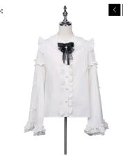 DimMoire ディムモアール 十字フリルブラウス White Mサイズ - メルカリ