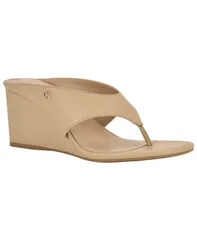 カルバンクライン レディース シューズ スリッポン・ローファー サンダル Calvin Klein Womens Marchela Thong SlipOn Wedge Sandals Light Nのサムネイル