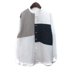 コムサイズム COMME CA ISM シャツ バンドカラー 長袖 M マルチカラー /YI