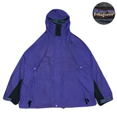 Patagonia パタゴニア GuideShellJacket ガイドシェルジャケット EmbroideredLogo 刺繍ロゴ 80s MeshLining 裏地メッシュ Drawstring ドローコード Nylon ナイロン Purple 紫 XLのサムネイル