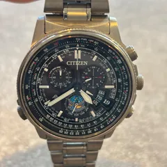 (o) CITIZEN シチズン エコドライブ 電波ソーラー メンズ腕時計 多機能 クロノグラフ/1535