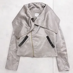 ◎ARMANI COLLEZIONI アルマーニコレッツォーニ ジャケット ブルゾン ショート丈 ウール レーヨン グレージュ ルーマニア製 レディース 40 b01353のサムネイル