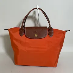 2604-306｜美品｜ロンシャン ル・プリアージュ ハンドバッグ オレンジ