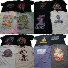 헌 옷 도매 정리 판매 캐릭터 T 셔츠 16 장 세트 (남성 2XL / 3XL) 아메코미 스트리트 파이터 미키 링거 중고 NE8174
