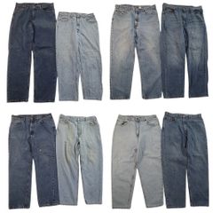 헌 옷 도매 정리 판매 리바이스 550·560 데님 팬츠 8장 세트 (맨즈 38) 와이드 릴렉스 지퍼 플라이 중고 헌옷 NE8243