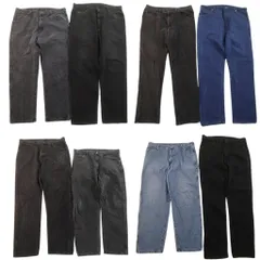 古着卸 まとめ売り ブランド デニムパンツ 8枚セット ( メンズ 38 ) LEE ラングラー ラスラー ブラック  中古 古着 NE8253