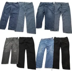 古着卸 まとめ売り ブランド デニムパンツ 8枚セット ( メンズ 40 ) LEE デッドストック ラングラー ラスラー ブラック 中古 古着 NE8265