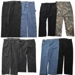 古着卸 まとめ売り ブランド デニムパンツ 8枚セット ( メンズ 46/44/42 ) ラングラー ラスラー リアルツリー ブラック 中古 古着 NE8305
