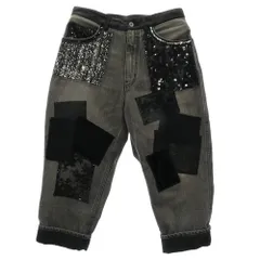 JUNYA WATANABE COMME des GARCONS ジュンヤワタナベコムデギャルソン XG-P015 AD2020 スパンコール 異素材パッチワーク デニム パンツ ブラック系 M【中古】のサムネイル