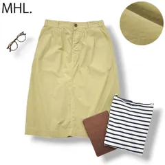 【人気】 マーガレットハウエル MHL コットン ツイル 膝下丈 Aライン シンプル フレア スカート 2 ベージュ レディース 女性用 ブリティッシュ トラッド ナチュラル カジュアル♪のサムネイル