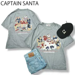 90s キャプテンサンタ プリント Tシャツ シングルステッチ L グレーのサムネイル