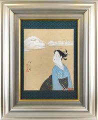 浮世絵 歌川国貞 江戸時代 五衣色染分 錦絵 木版画 骨董 アンティーク