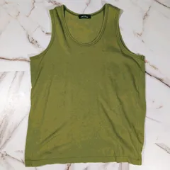 AD1992 90s tricot COMME des GARCONS コットン リネン タンクトップ オリーブ M~Lのサムネイル