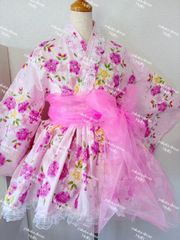 浴衣ドレス ホワイト×ピンク系 花 姫ギャル 地雷系 ラメ 浴衣ドレス ホワイト×ピンク系 花 姫ギャル 地雷系 ラメ - メルカリ