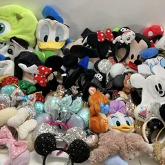 ◆ Disney ディズニー 約65点 まとめ商品 ファンキャップ ハット カチューシャ ポーチ キャップなど 現状品