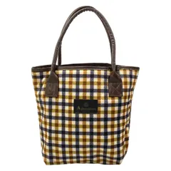 Aquascutum(アクアスキュータム) トートバッグ - 白×ネイビー×ブラウン チェック柄のサムネイル