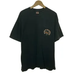 【中古】　HARLEY-DAVIDSON　Tシャツ　(c)2007 H-D　半袖　トップス　クルーネック　ロゴT　ポケT　ブランドロゴ　プリント　オーバーサイズ　USA製　アメカジ　古着　/7031
