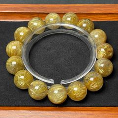 天然石☆【100A太陽花タイチンルチル】☆黄金針水晶ブレスレット