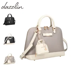 ダズリン dazzlin バッグ ハンドバッグ ミディアム ショルダー レディース 斜めがけ 大人 軽量 エコバッグ入バッグチャーム付 DAZ60020Bのサムネイル