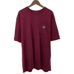 【中古】　Carhartt　Tシャツ　半袖　トップス　クルーネック　無地　ポケT　胸ポケット　ワンポイント　オーバーサイズ　アメカジ　古着　/7031