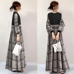 長袖ワンピース レディース チェック柄 ワンピース 長袖 春夏秋 シャツワンピース 襟付き 柔らかい チェックシャツワンピース きれいめ 丸襟 ワンピ 大きいサイズ 体型カバー #lbxmc#