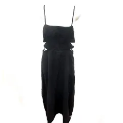 ザラ ZARA キャミワンピース Aライン ロング L 黒 ブラック /RT