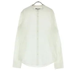 ZARA ザラ 長袖 ノーカラーシャツ L アイボリー メンズ 古着