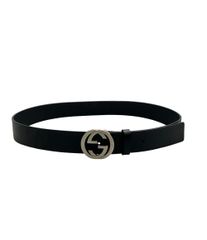GUCCI グッチ GGバックル レザーベルト ブラック 85cm - メルカリ