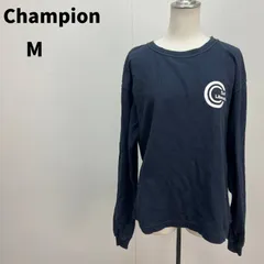 Champion Tシャツ M ネイビー 紺 ユニセックス ロゴ バックプリント ストリート【m097】
