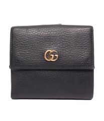 GUCCI 二つ折り財布 ブラック レザー - メルカリ