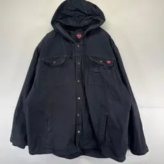 古着 ラングラー Wrangler ジャケット フルジップ ワーク ダック パーカー 裏ボア 大きいサイズ 3XL  ブラック系 メンズのサムネイル
