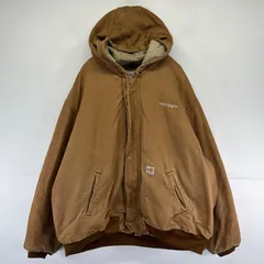 古着 カーハート Carhartt USA製 ジャケット パーカー ワーク フルジップ アクティブジャケット 大きいサイズ 3XL  ブラウン系 メンズ
