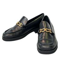 美品✨セルジオロッシ チェーンリングパンプスSI ROSSI 黒 革靴 22.5 